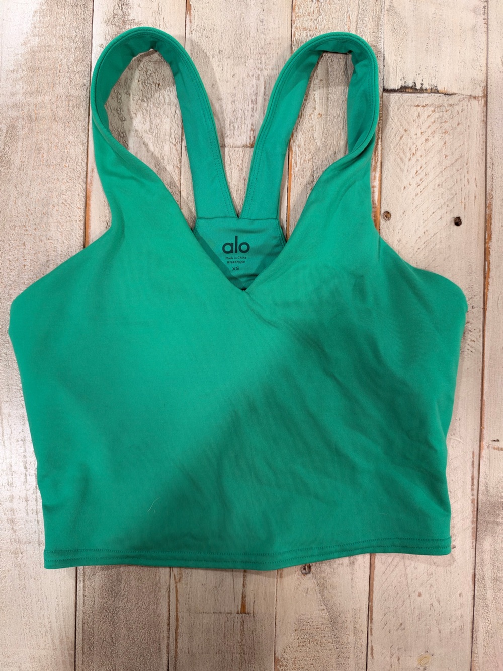 Alo Yoga Wild Thing Bra — Spruce Green, Size XS, Worn Once